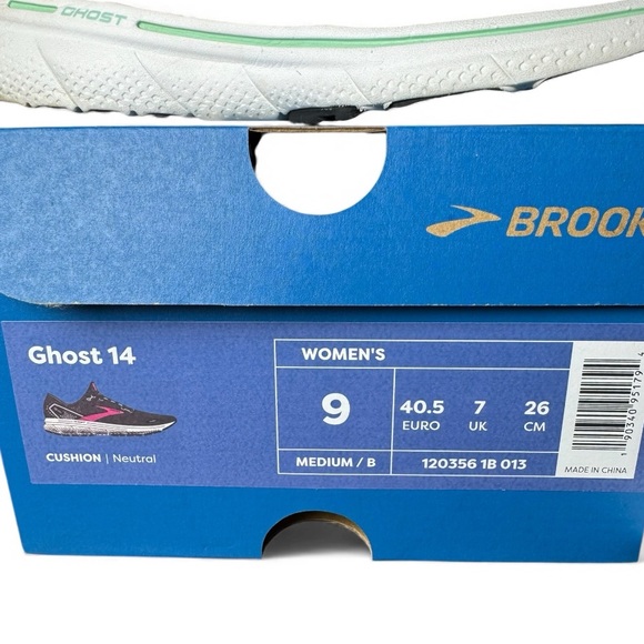 Brooks Ghost 14 Women’s Running Shoes Size 9 Neutral Trainer Black Pink - Picture 2 of 13